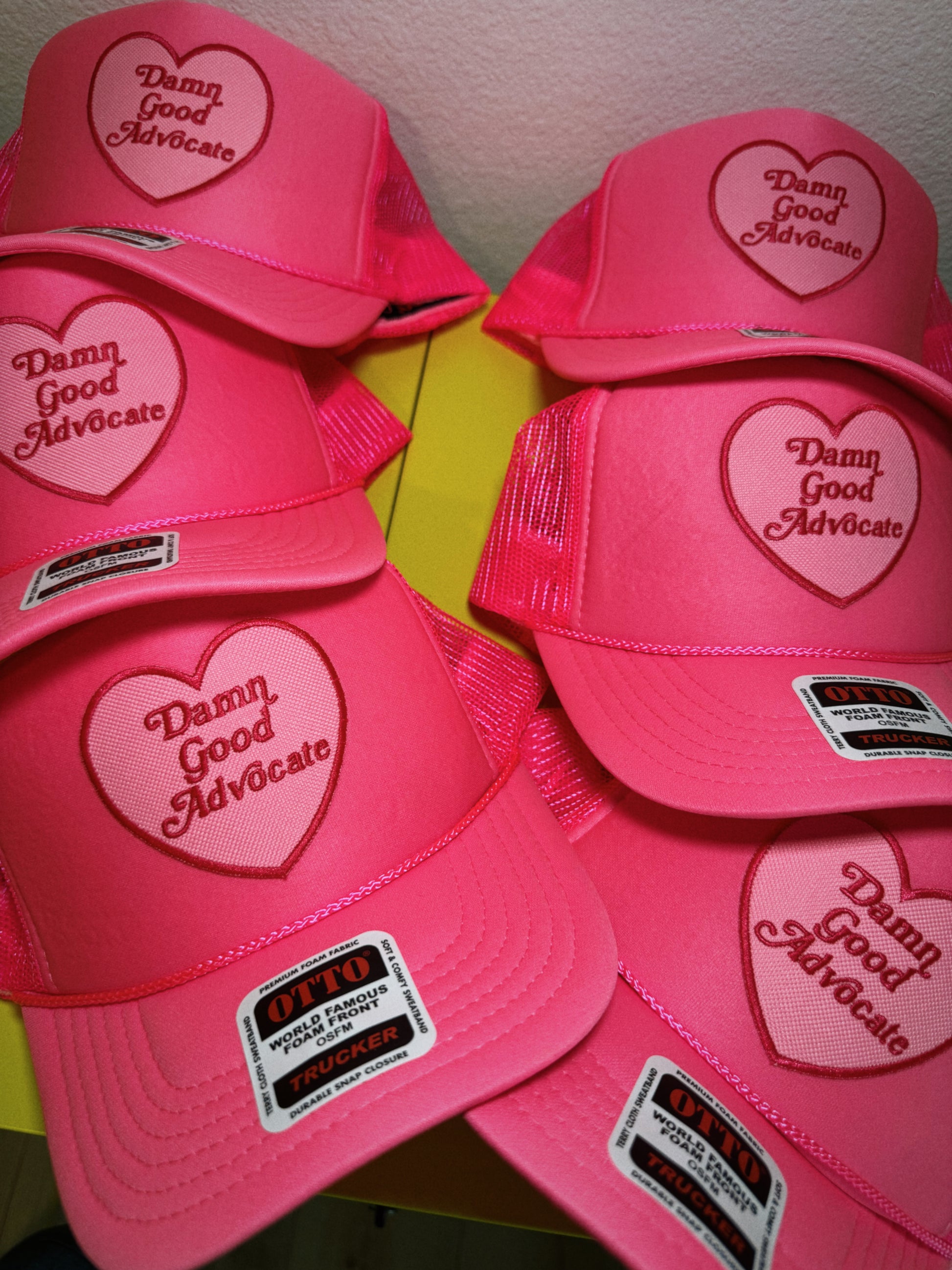 Damn Good Advocate Neon Pink Patch Trucker