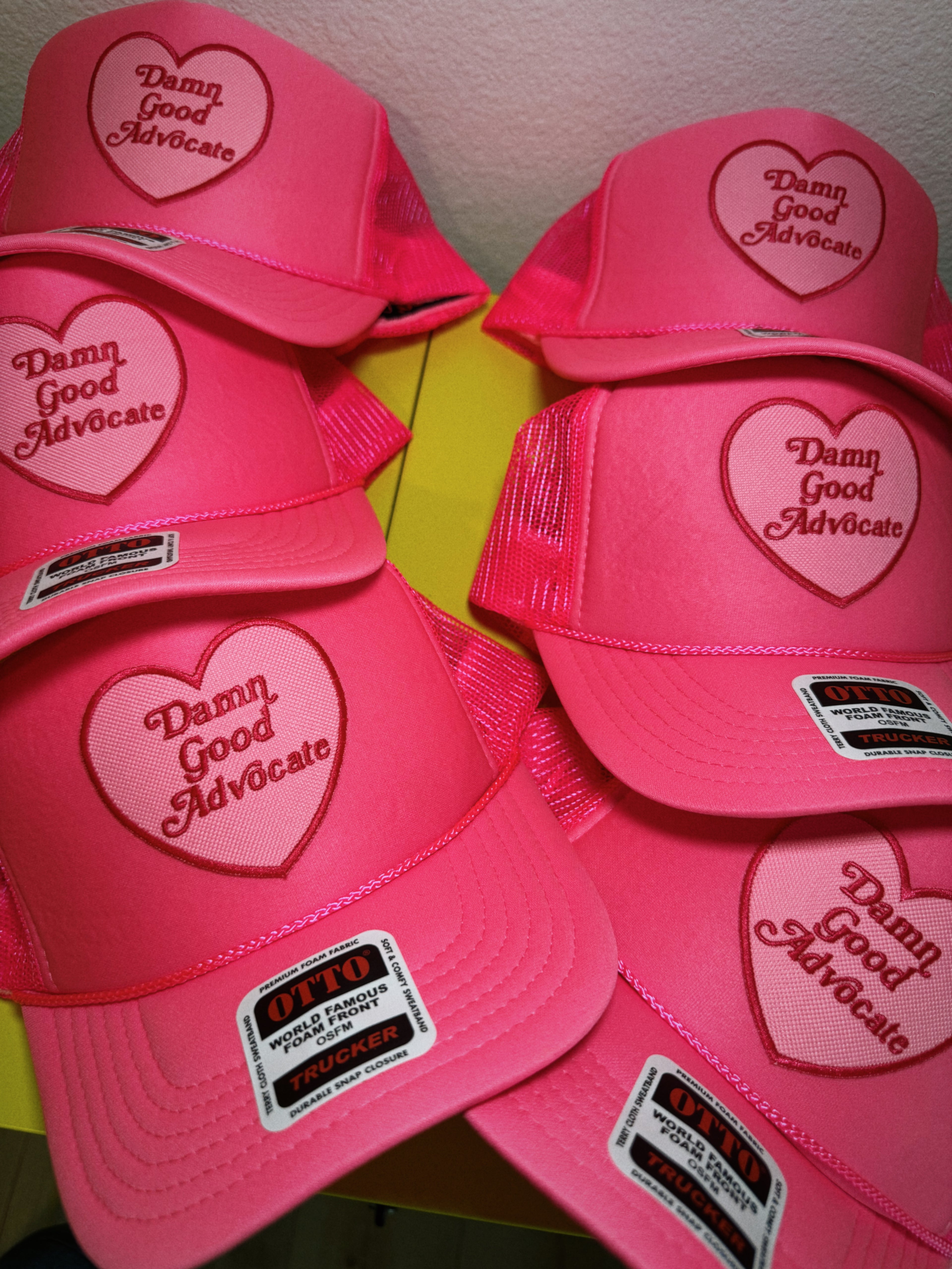 Damn Good Advocate Neon Pink Patch Trucker