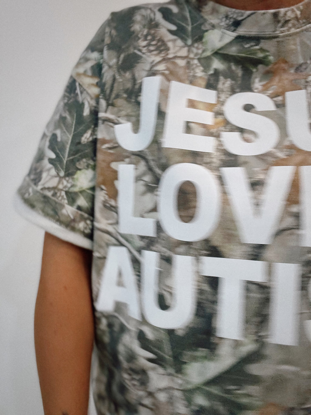 Vintage Camo "Jesus Loves Autism" Cotton Collective T-Shirt