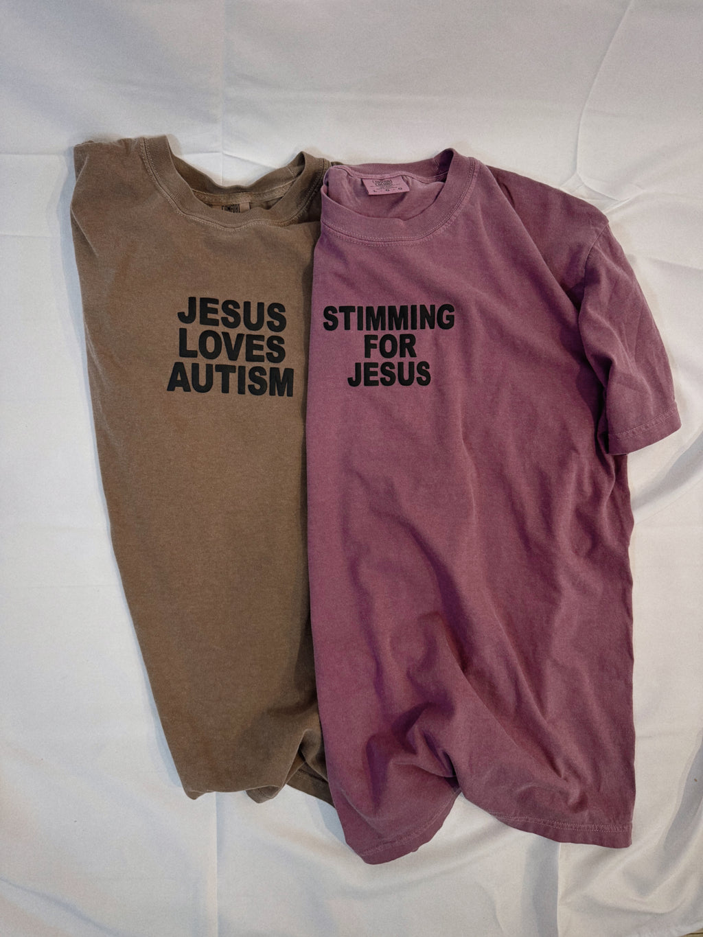 Unisex "Jesus Loves Autism" Espresso Puff Print T-Shirt