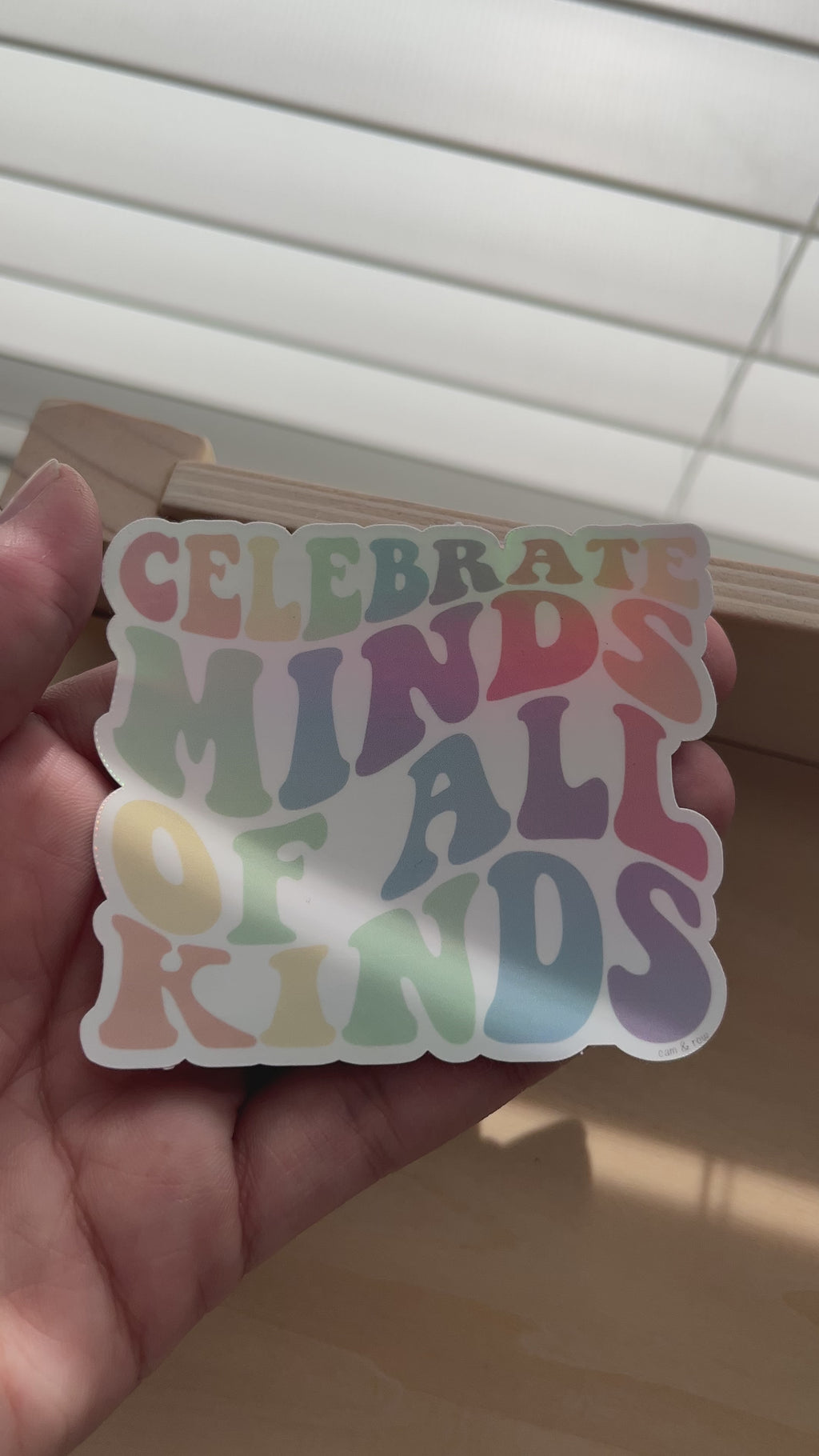 Celebrate Minds Of All Kinds Holographic Sticker